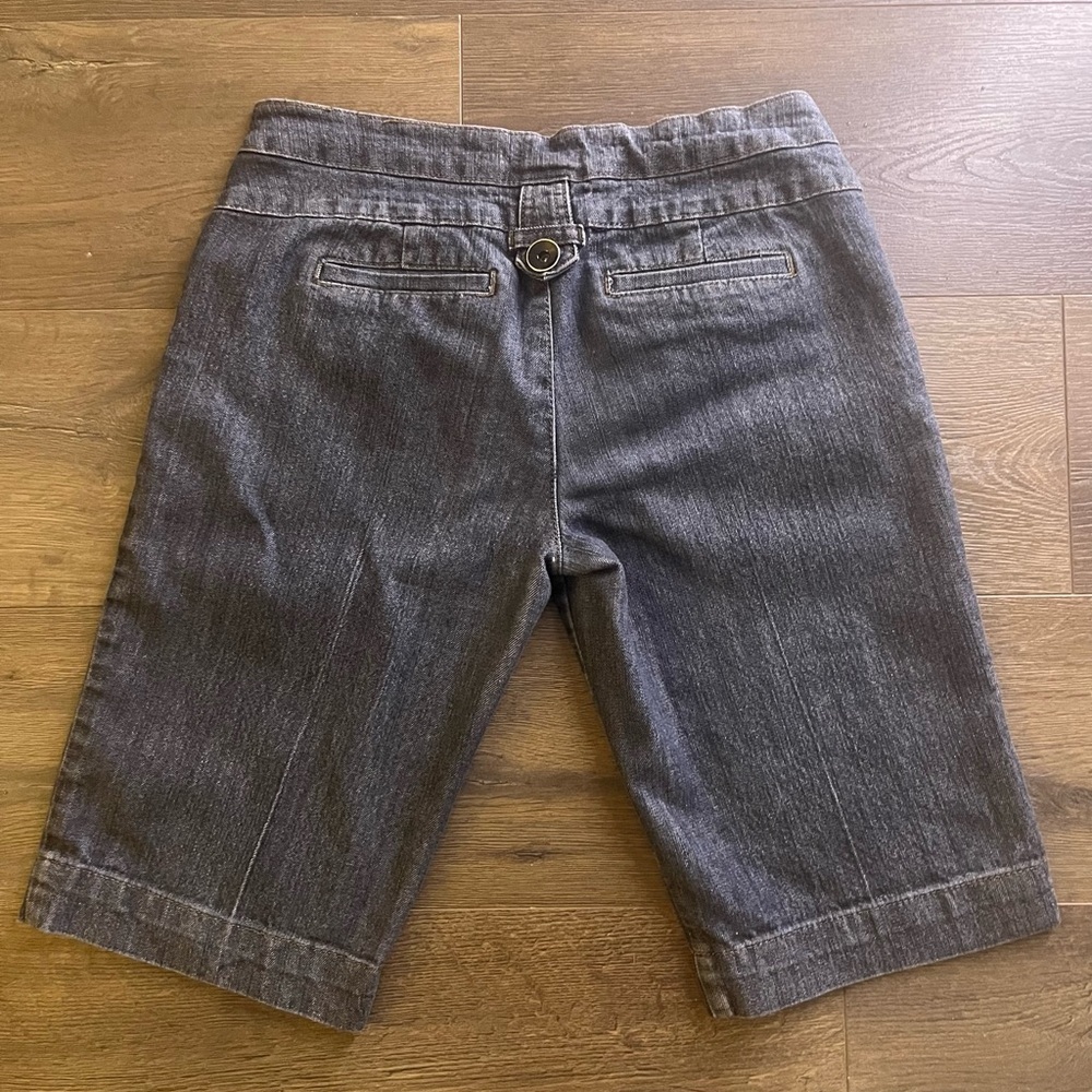 Boom Boom Bermuda Denim Shorts – Size 11 – Y2K Paisley Lined - Picture 2 of 6